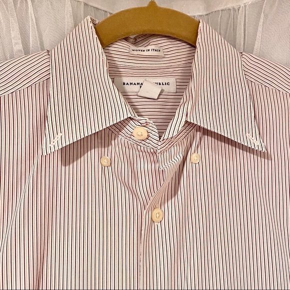 VGUC Banana Republic Mens Stripe Dress Shirt, M - Picture 3 of 15